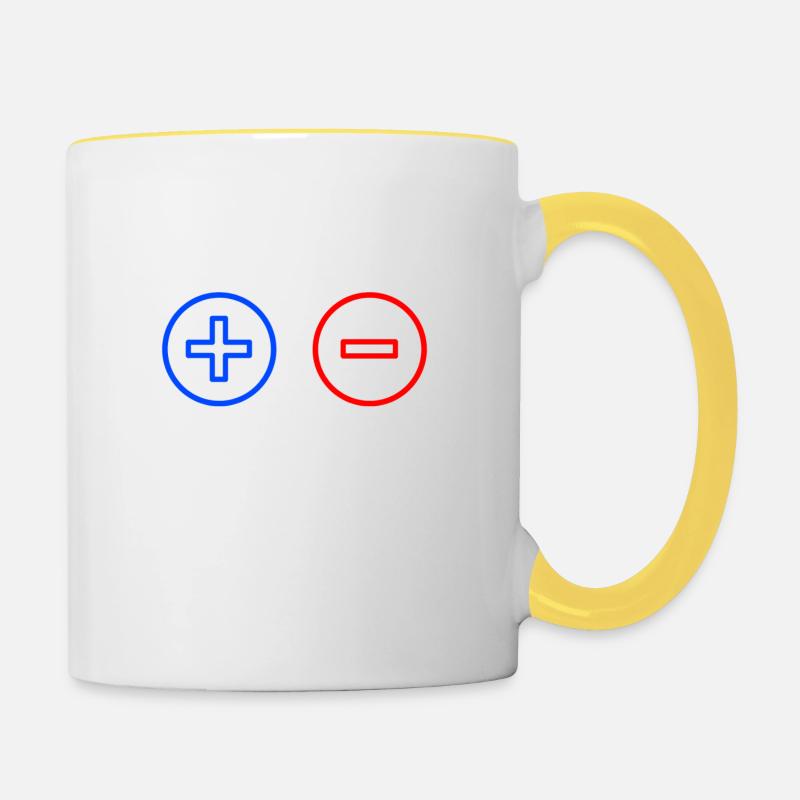 Plus moins - Mug contrasté - blanc/jaune
