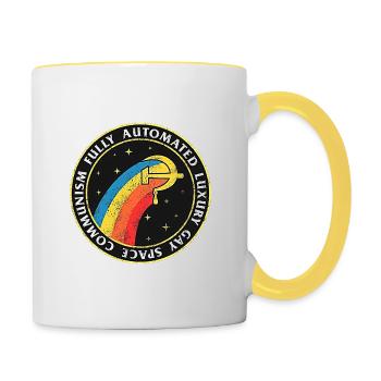 LGBT Homosexueller Kommunismus - Tasse zweifarbig - Weiß/Gelb - Rechts