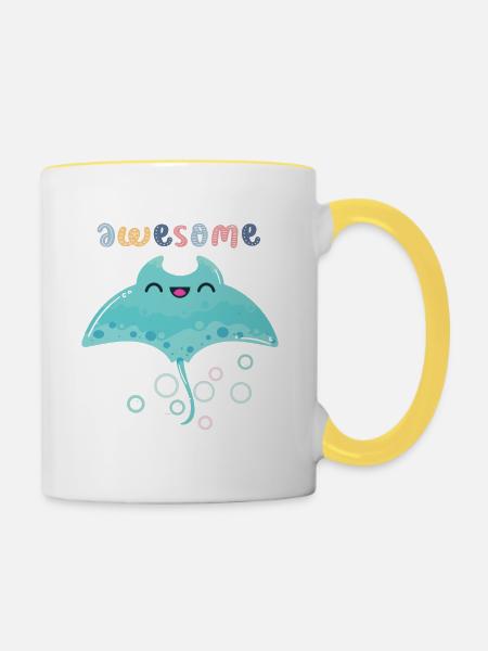 Prima - Tasse zweifarbig - Weiß/Gelb