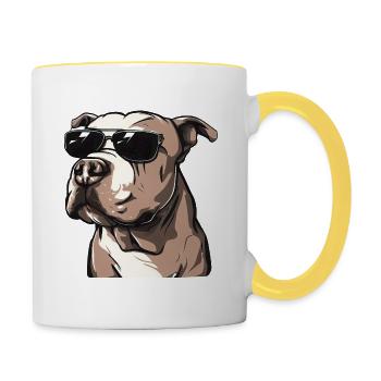 PITBULL LE GANGSTER - Mug contrasté - blanc/jaune - Droite