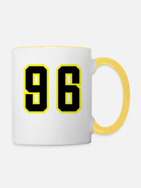 Justaucorps à 96 chiffres - Mug contrasté - blanc/jaune