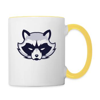 GESICHT - Tasse zweifarbig - Weiß/Gelb - Rechts