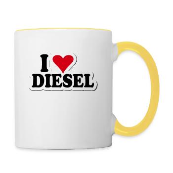 I Love Diesel - Mug contrasté - blanc/jaune - Droite