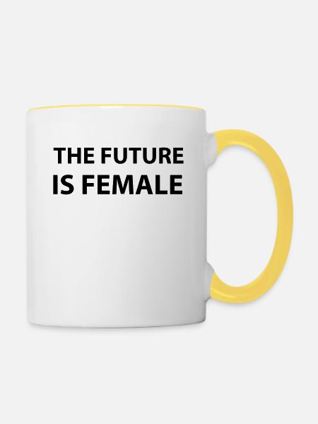 The Future Is Female - Tasse zweifarbig - Weiß/Gelb