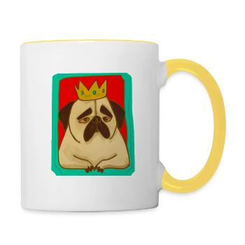 Triste Carlin King Dog Lover - Mug contrasté - blanc/jaune - Droite