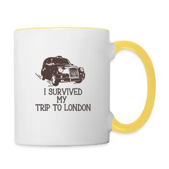 surviving the journey - Mug contrasté - blanc/jaune - Droite