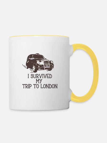 surviving the journey - Contrasting Mug - white/yellow
