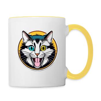 Kitty - Mug contrasté - blanc/jaune - Droite