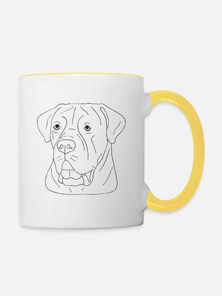 Cane Corso - Tasse zweifarbig - Weiß/Gelb