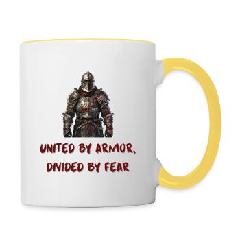 United by Armor, Divided by Fear - Tasse zweifarbig - Weiß/Gelb - Rechts