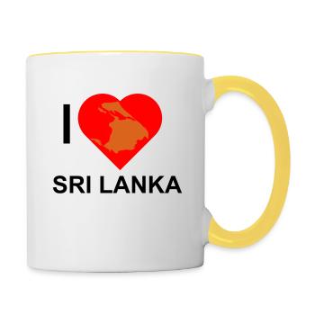 LIEBE Sri Lanka - Tasse zweifarbig - Weiß/Gelb - Rechts