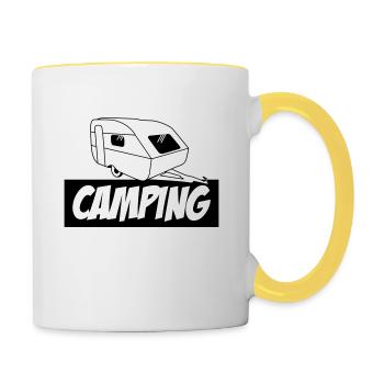 Camping - Die pure Leidenschaft - Tasse zweifarbig - Weiß/Gelb - Rechts