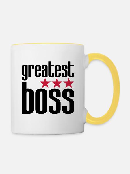 Bester Boss - Tasse zweifarbig - Weiß/Gelb