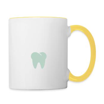 teeth shine - Contrasting Mug - white/yellow - Right
