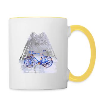 bicycle winter e 112 - Contrasting Mug - white/yellow - Right