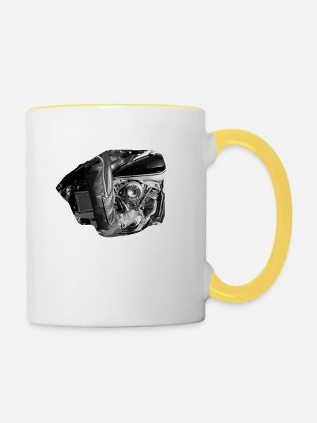 TOMZOFF Biker - Tasse zweifarbig - Weiß/Gelb