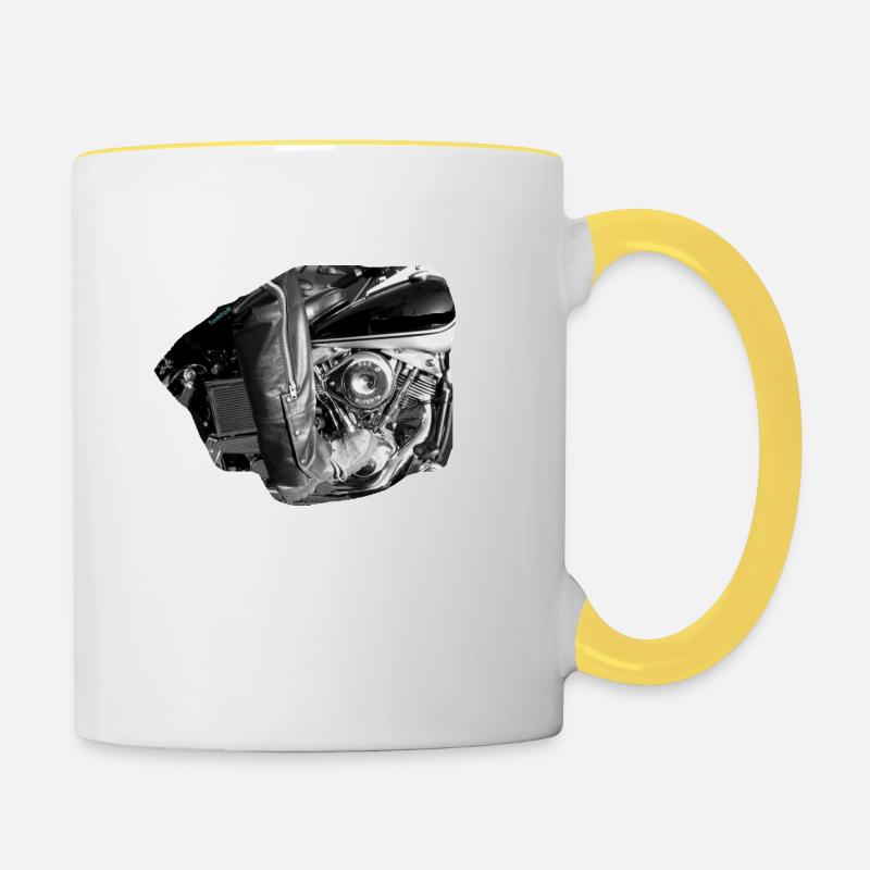 TOMZOFF Biker - Tasse zweifarbig - Weiß/Gelb