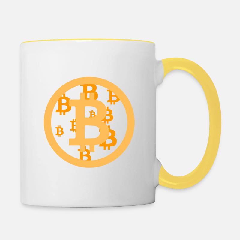 Bitcoin Design - Contrasting Mug - white/yellow