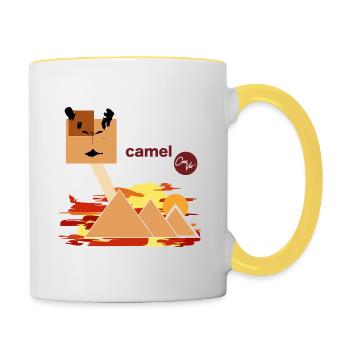 Camel - digital animal design collection - Contrasting Mug - white/yellow - Right