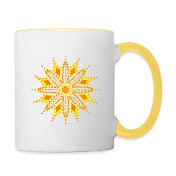 Étoile - Mug contrasté - blanc/jaune - Droite