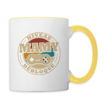 Level Oma freischalten - Tasse zweifarbig - Weiß/Gelb - Rechts