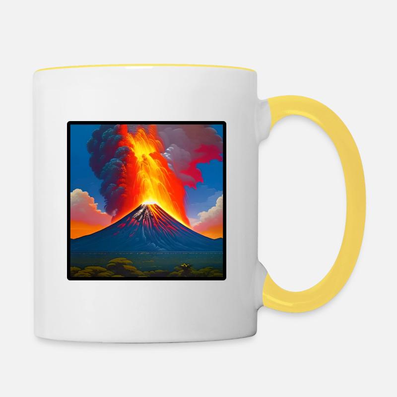 Volcano - Mug contrasté - blanc/jaune