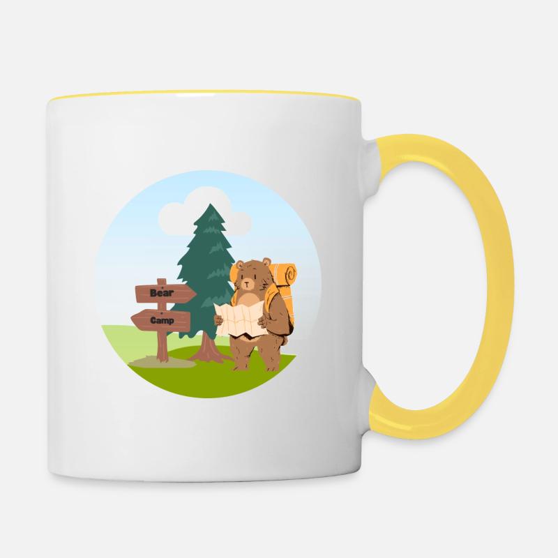 L’ours erre - Mug contrasté - blanc/jaune
