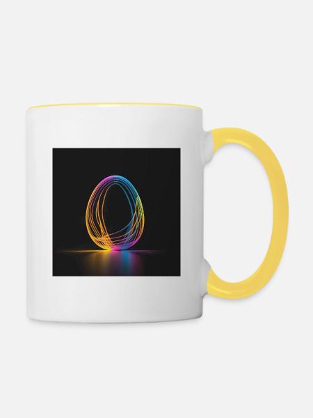 Osterei/Ei Leuchtfarbe - Tasse zweifarbig - Weiß/Gelb
