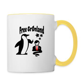Befreit Gronland - Tasse zweifarbig - Weiß/Gelb - Rechts