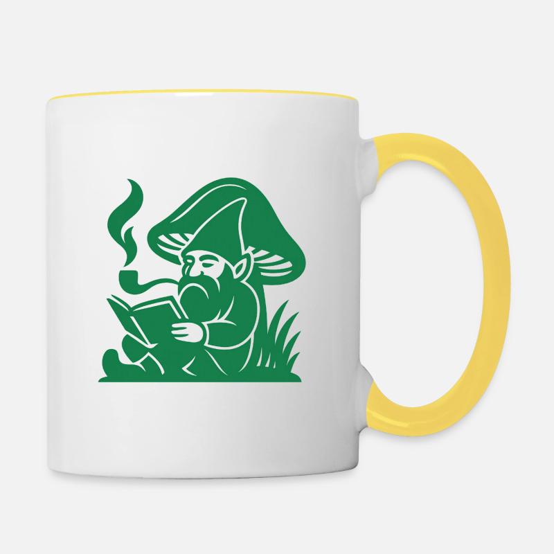 Gnome vert - Mug contrasté - blanc/jaune