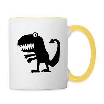 Monster - Tasse zweifarbig - Weiß/Gelb - Rechts