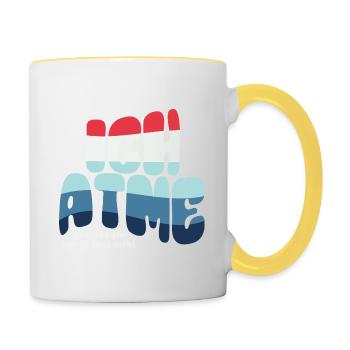 Ich atme, produktiver wirds heute nicht - Spruch - Tasse zweifarbig - Weiß/Gelb - Rechts