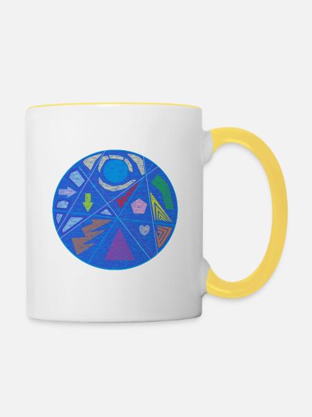 Gesprächsstarter - Tasse zweifarbig - Weiß/Gelb
