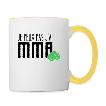 Je peux pas j' ai mma - Mug contrasté - blanc/jaune - Droite