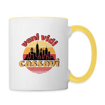 veni vidi cassavi - Contrasting Mug - white/yellow - Right