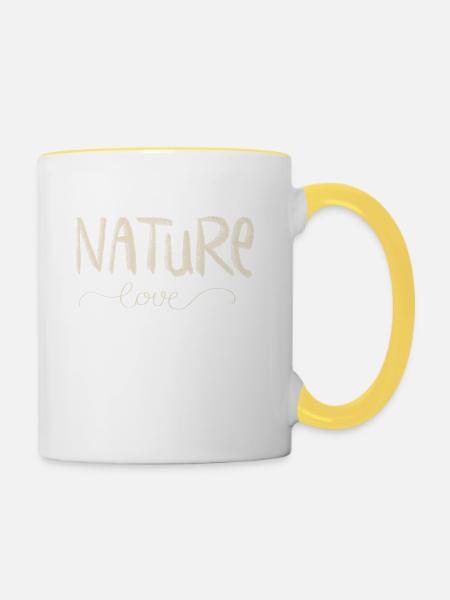 Nature love - Contrasting Mug - white/yellow