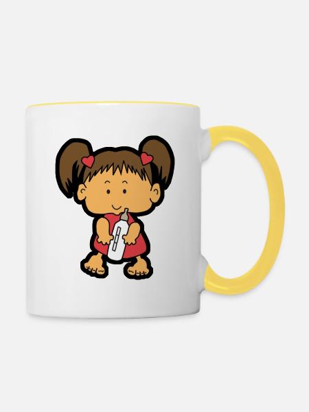 Baby girl - Tasse zweifarbig - Weiß/Gelb