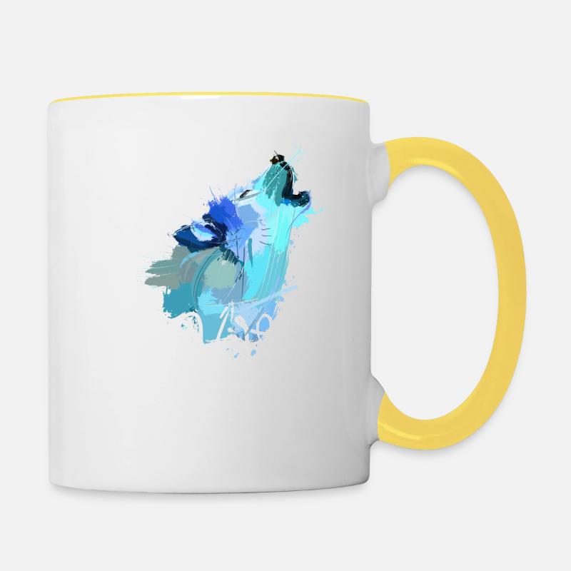 Wolf - Mug contrasté - blanc/jaune