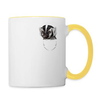 POCKET BADGER - Contrasting Mug - white/yellow - Right