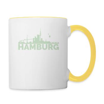 Hamburg - Tasse zweifarbig - Weiß/Gelb - Rechts