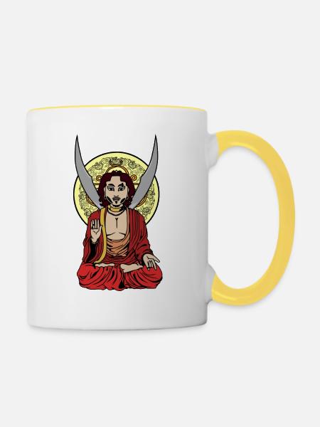 Schutz - Tasse zweifarbig - Weiß/Gelb