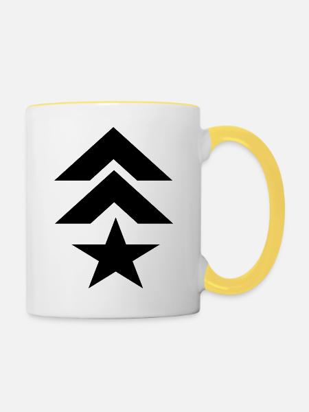 Rang - Tasse zweifarbig - Weiß/Gelb
