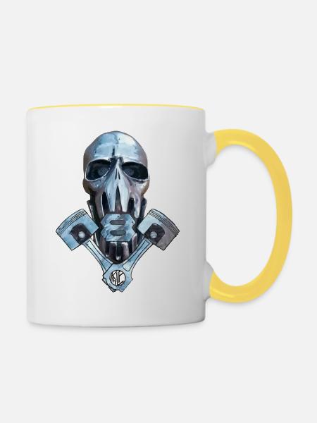 V8 SuperFanatique - Tasse zweifarbig - Weiß/Gelb