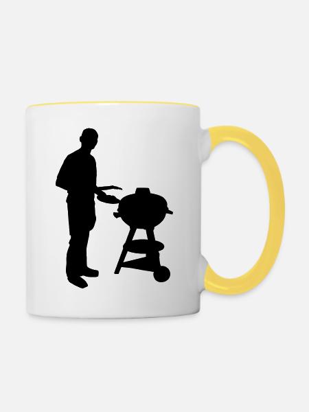 barbecue grill - Tasse zweifarbig - Weiß/Gelb