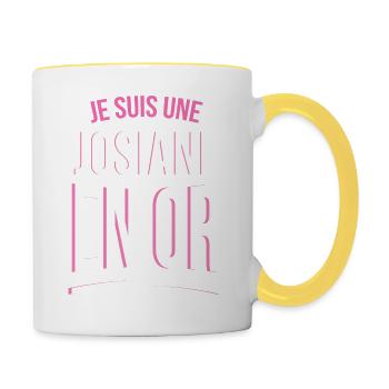 Ich bin ein Josiane in Gold Geschenk-Idee Humor - Tasse zweifarbig - Weiß/Gelb - Rechts