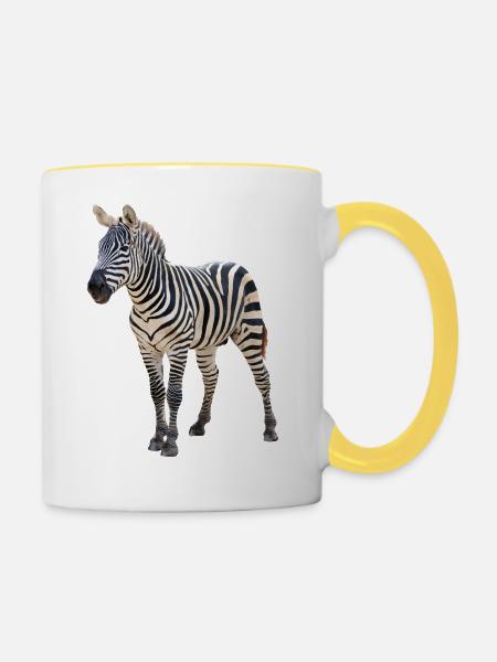 Zebra - Tasse zweifarbig - Weiß/Gelb