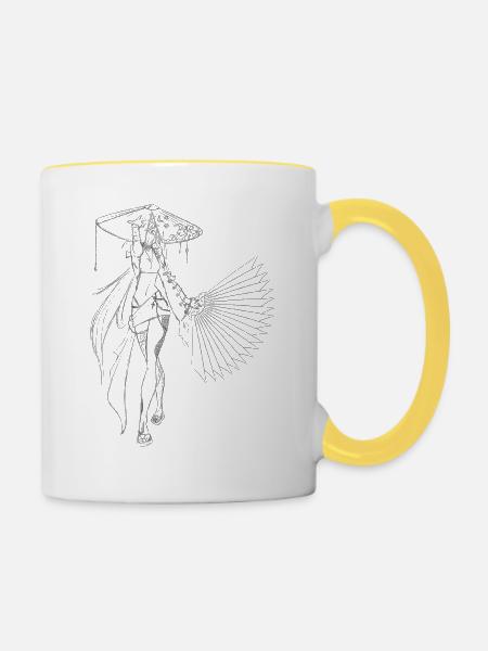 schwarz Mio. - Tasse zweifarbig - Weiß/Gelb