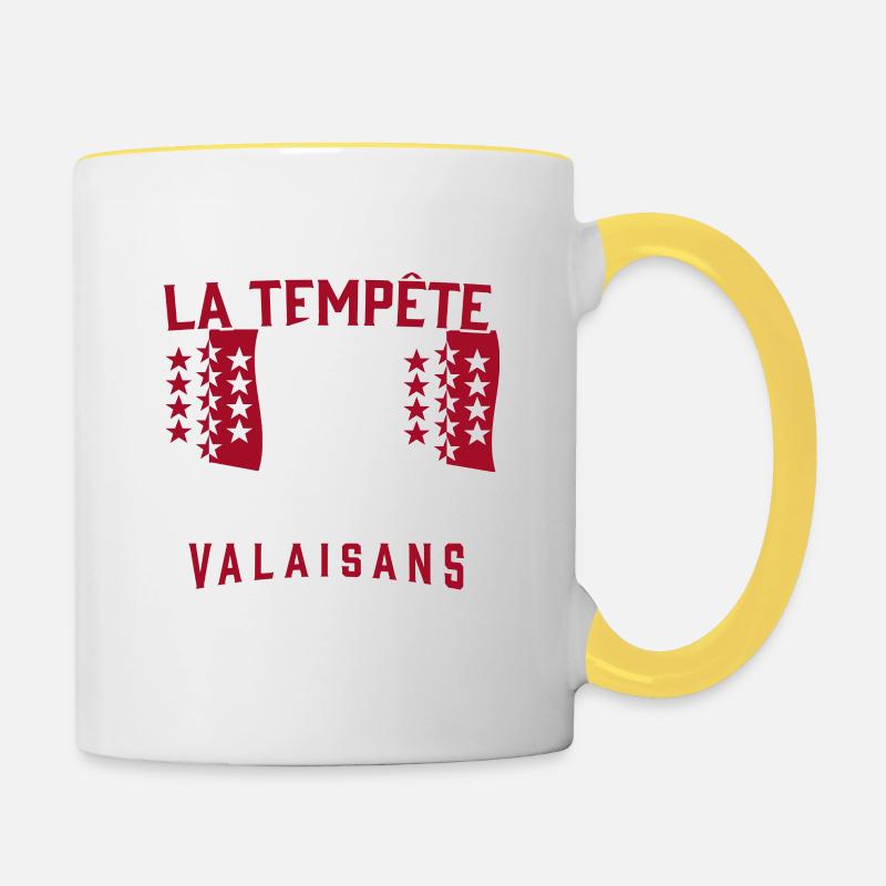 Tempête Valaisans - Mug contrasté - blanc/jaune