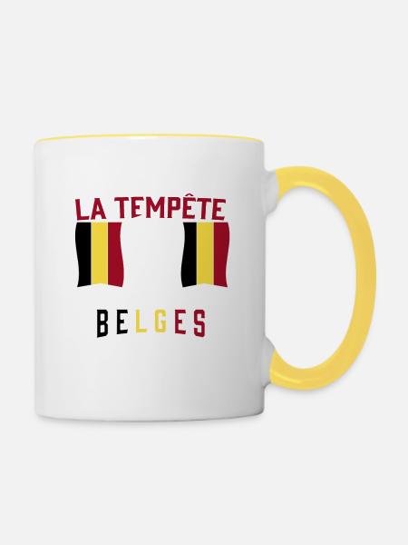 Tempête Belges - Mug contrasté - blanc/jaune