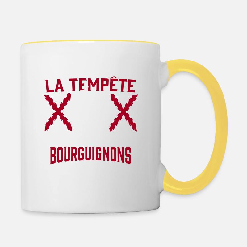 Tempête Bourguignons - Mug contrasté - blanc/jaune